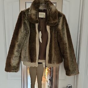 Blossom & Clover Faux Fur Brown Jacket